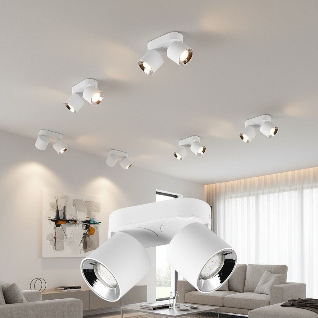 Spot LED Cilindric Aplicat Alb Dulie 2xGU10 Ø18x12CM led ceiling light