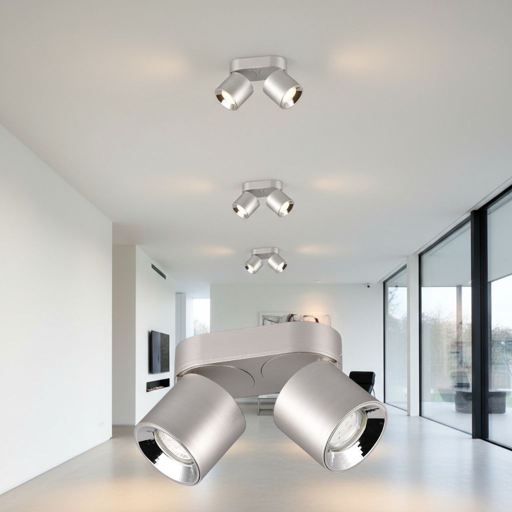 Spot LED Cilindric Aplicat Argintiu Dulie 2xGU10 Ø18x12CM led ceiling light