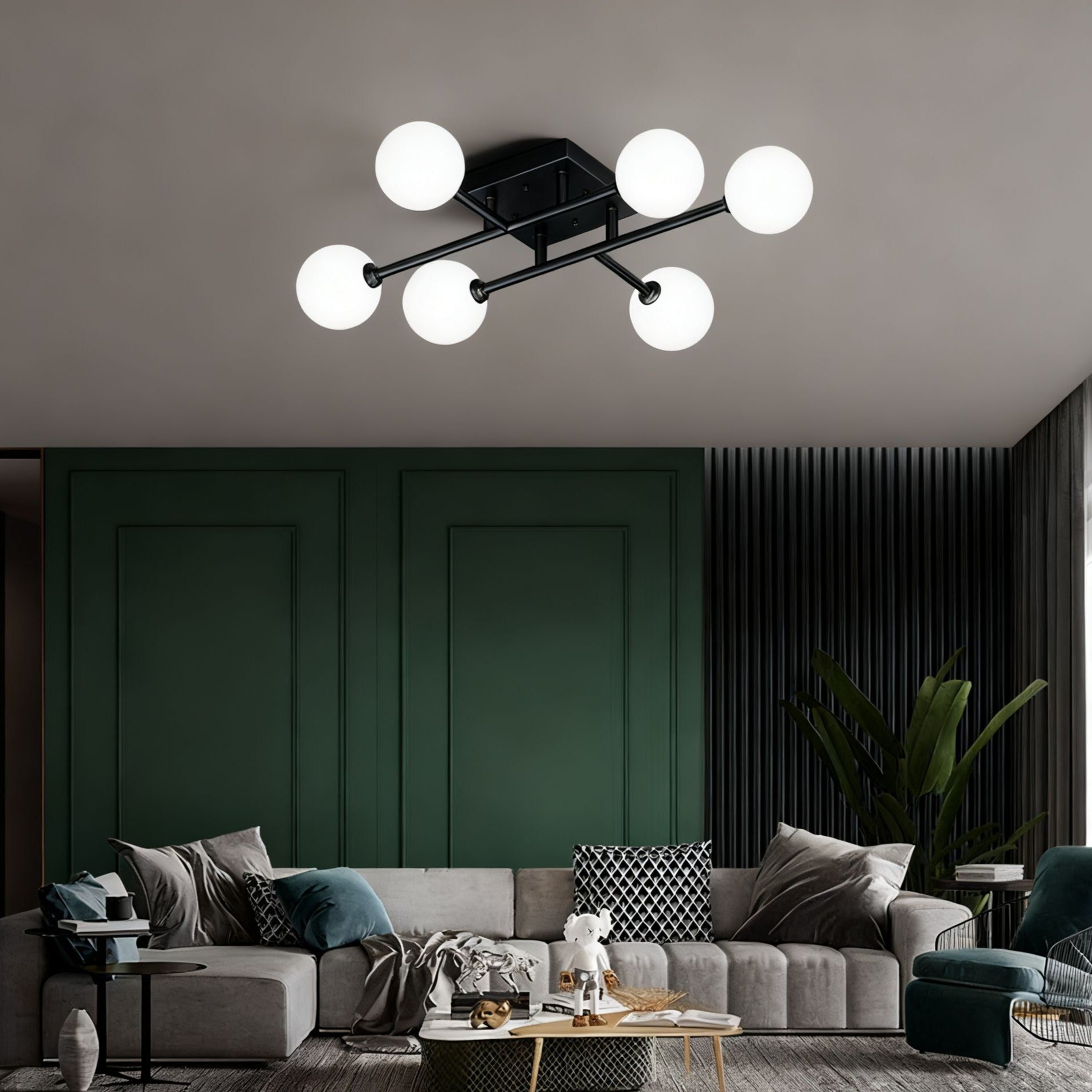 Lustra STREVA Black Abajur MAT 6xE27 Chandeliers