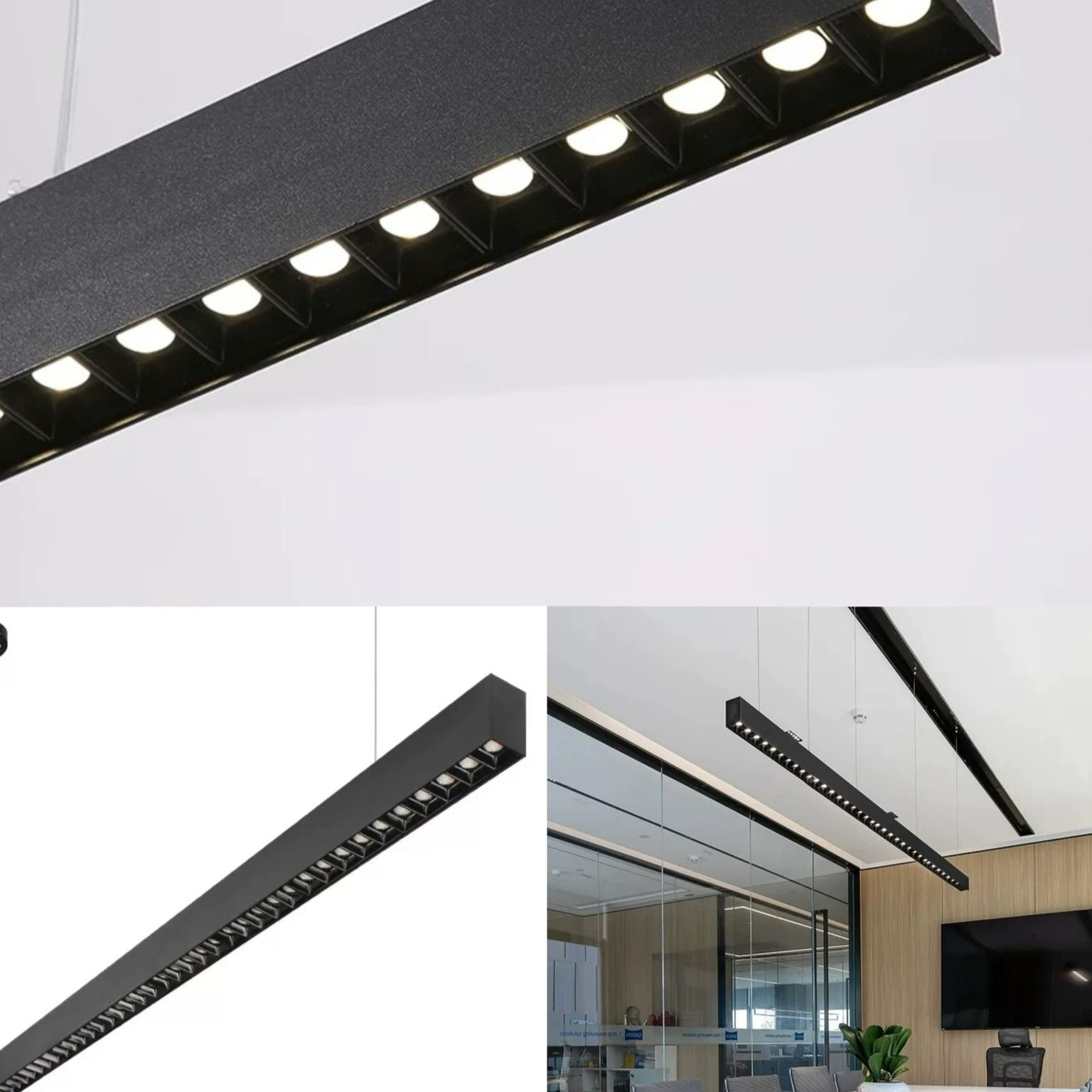 Lustra LED JIRA Suspendata Black Echivalent 250W Lighting Fixtures