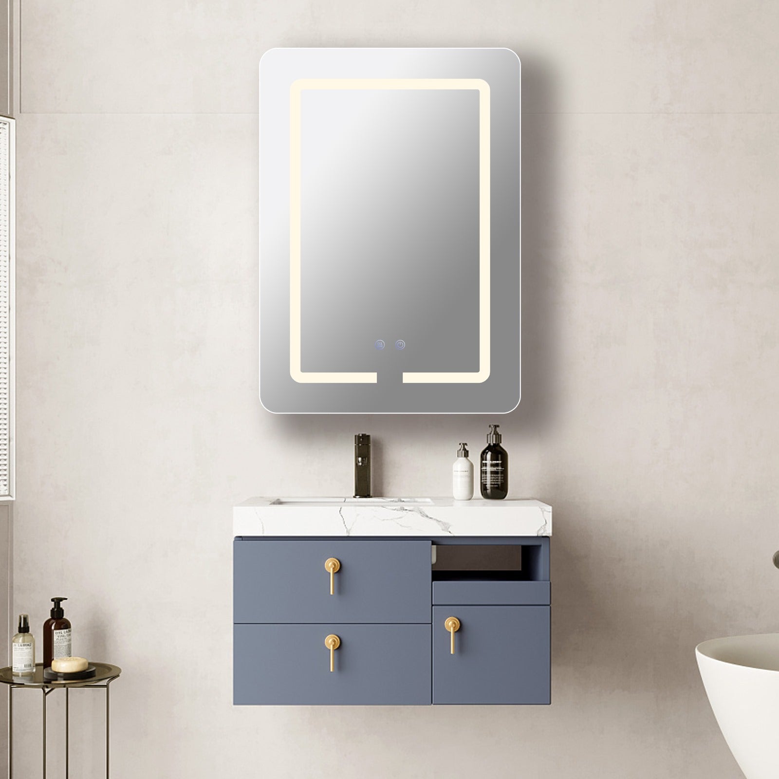 Dulap Baie Cu Oglinda LED Touch si Dezaburire 50x70cm LED MIRROR