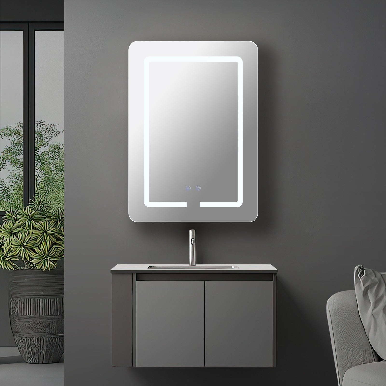 Dulap Baie Cu Oglinda LED Touch si Dezaburire 50x70cm LED MIRROR