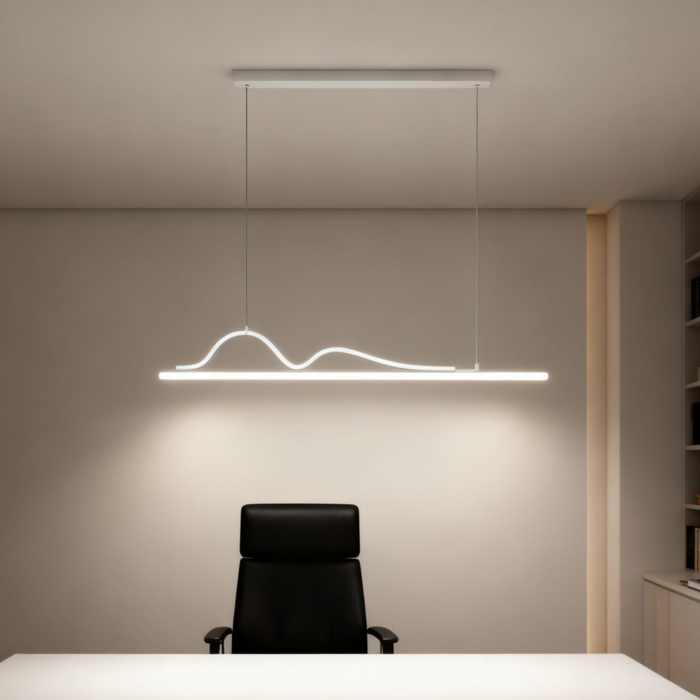 Lustra LED Snake Suspendata White Echivalent 400W Telecomanda Lighting Fixtures