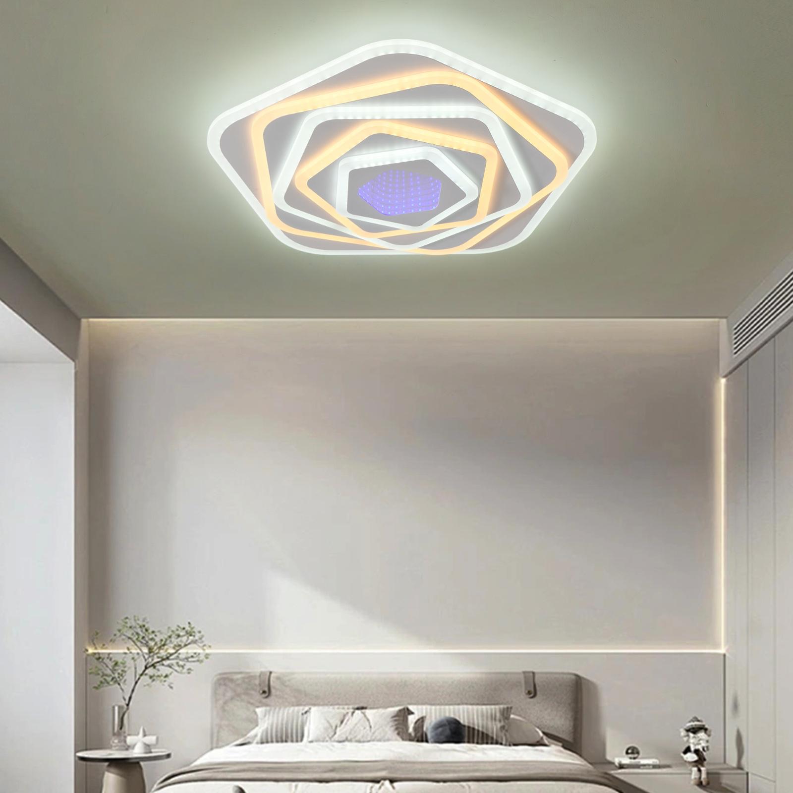 Lustra LED Pentagon RGB Echivalent 800W Telecomanda