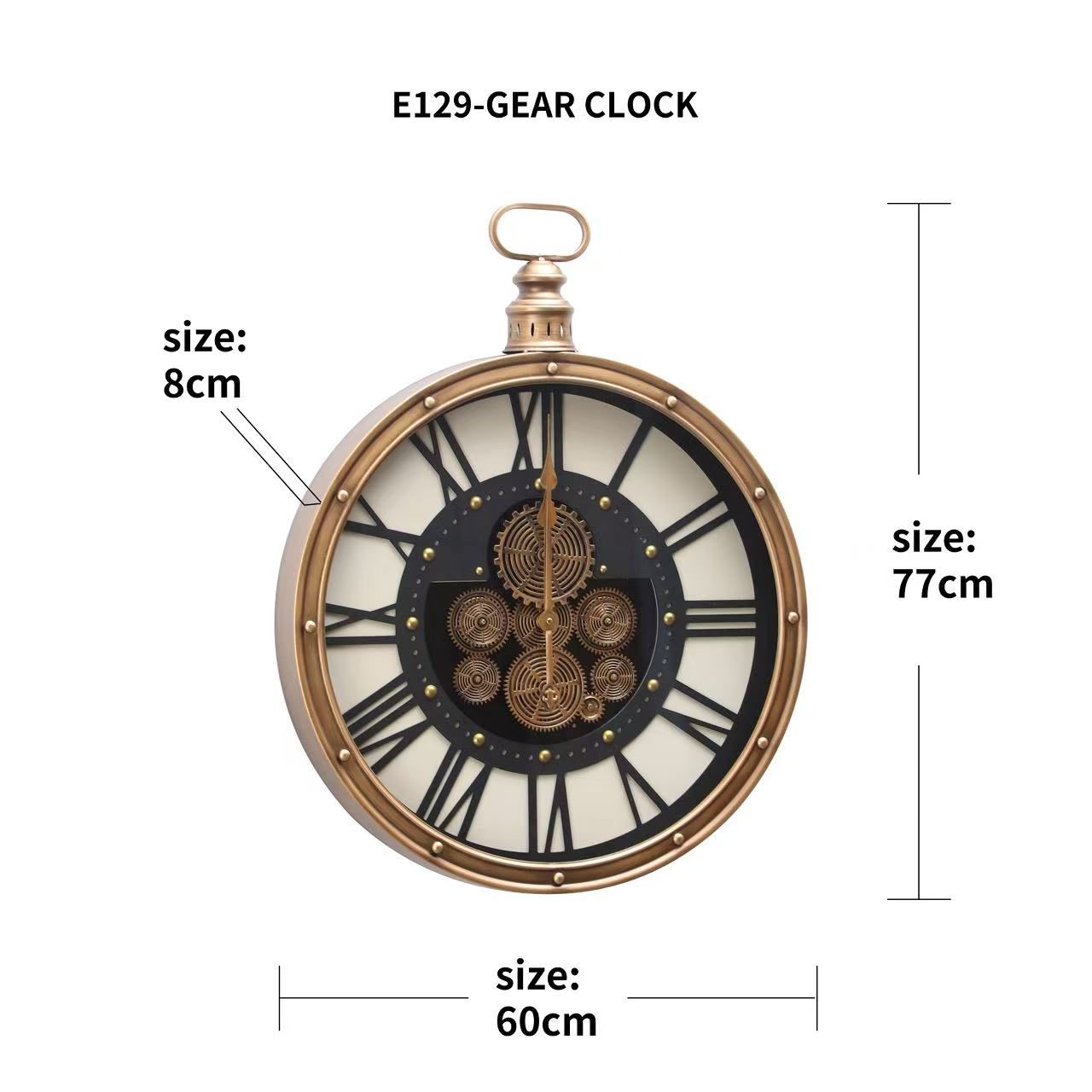 Ceas de Perete Decorativ Monarch Gear Clock 77x60CM
