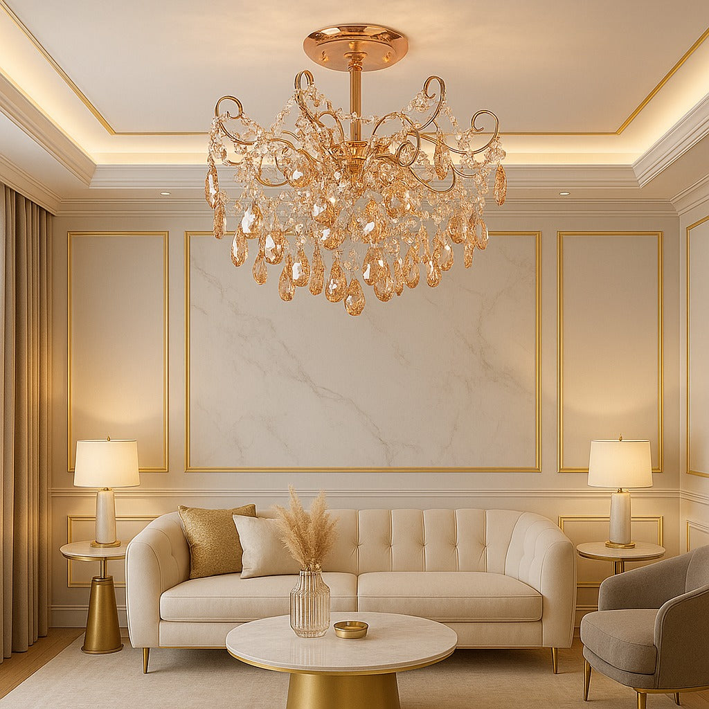 Candelabru Cristal MONACO Gold ⌀50CM