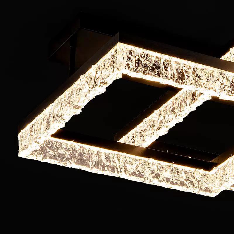 Lustra LED Three Square SAARI Black Echivalent 500W Telecomanda