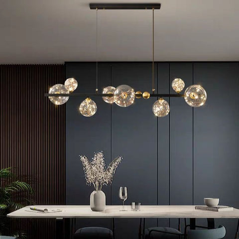 Lustra LED Black Sparkle Abajur Transparent Echivalent 300W Resigilat R3