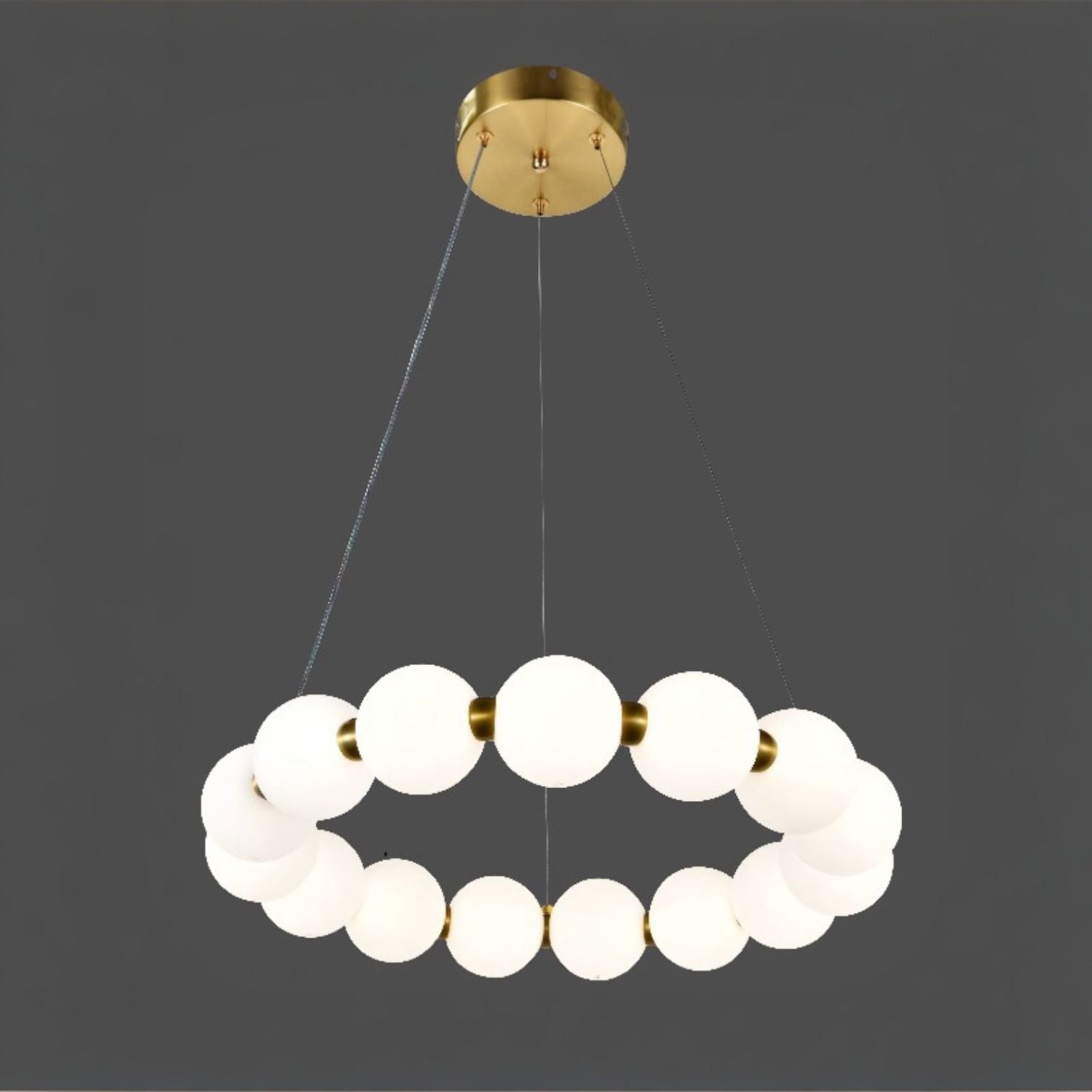 Lustra LED Suspendata Gold PEARL Echivalent 200W Telecomanda