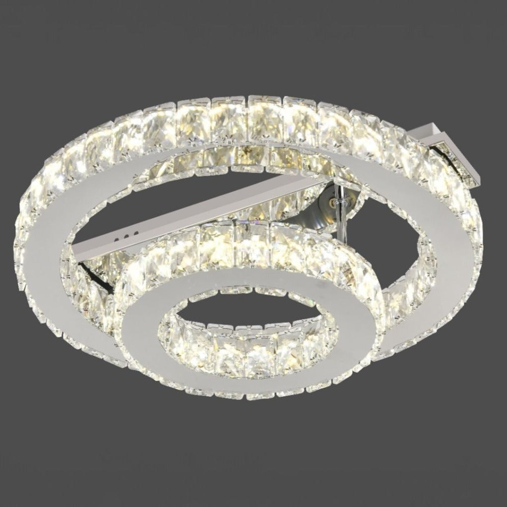 Lustra LED CROWN Round Chrome Cristal Echivalent 350W Telecomanda