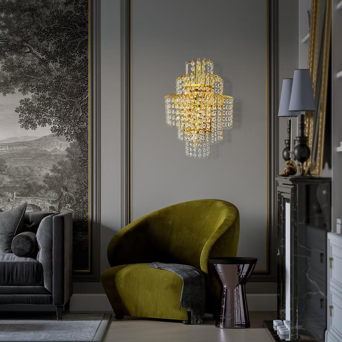 Aplica Perete 3xE14 Cristal KRYNA Gold