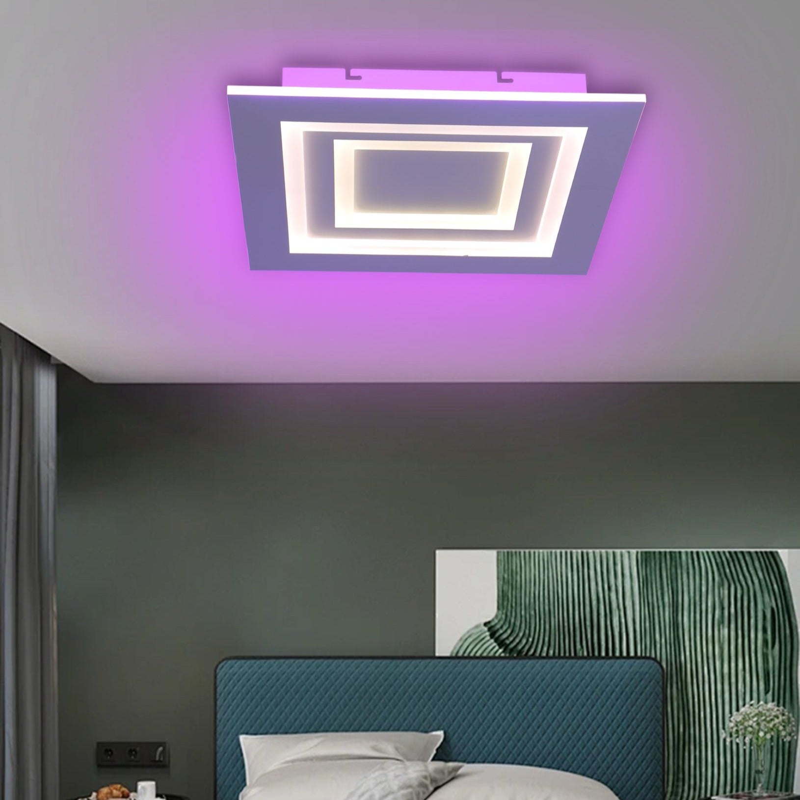 Lustra LED VEGA Echivalent 500W Telecomanda 40CM / SQUARE DESIGN Lighting Fixtures