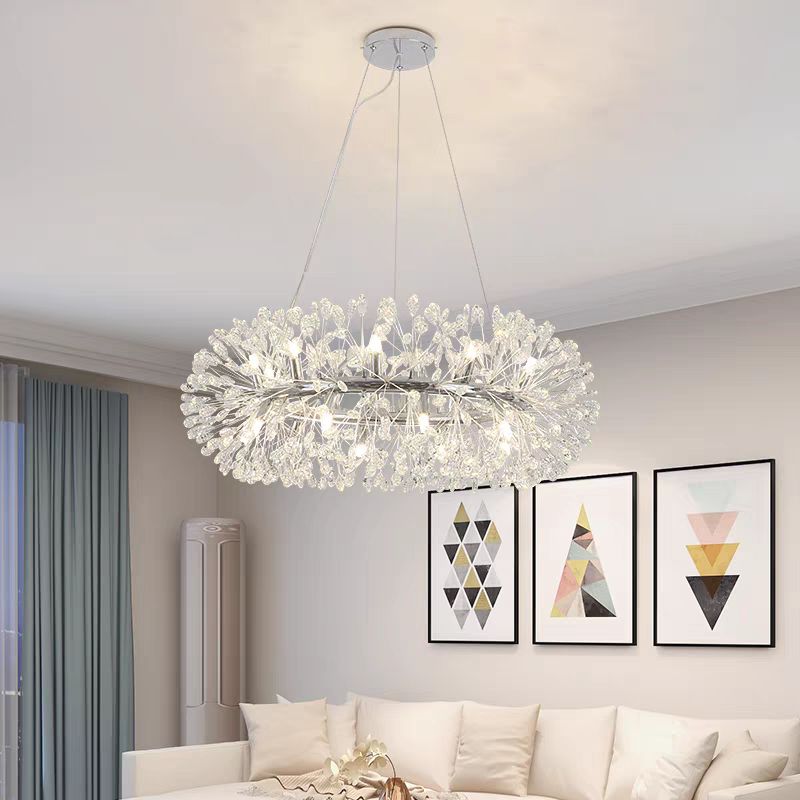 Lustra Suspendata Crystal Dandelion Silver XXL Lighting Fixtures