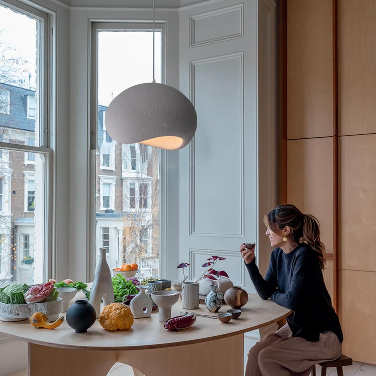 Pendul Gri ROTUND 50cm GB7499B-H50 GRI / VINTAGE SI RETRO DESIGN Lighting Fixtures