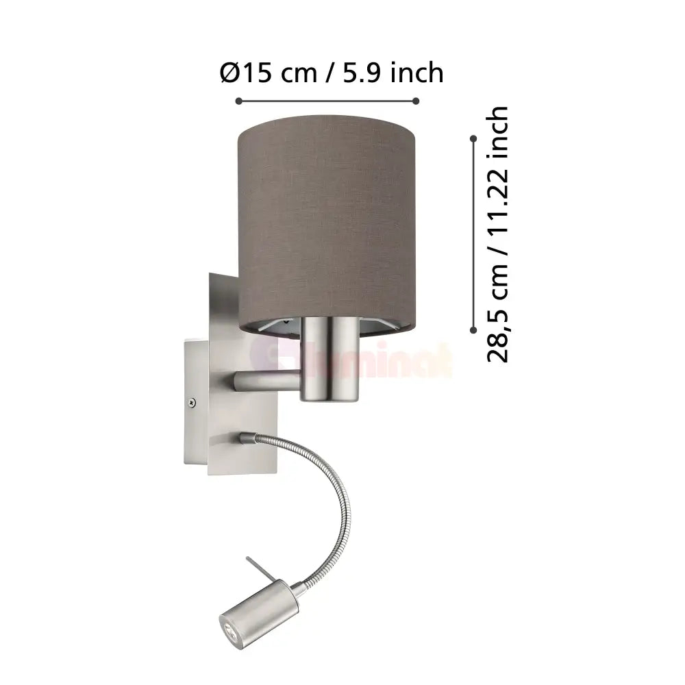 Aplica 1x40W + 1x3,8W PASTERI EGLO 96481 APLICA / ARGINTIE led ceiling light