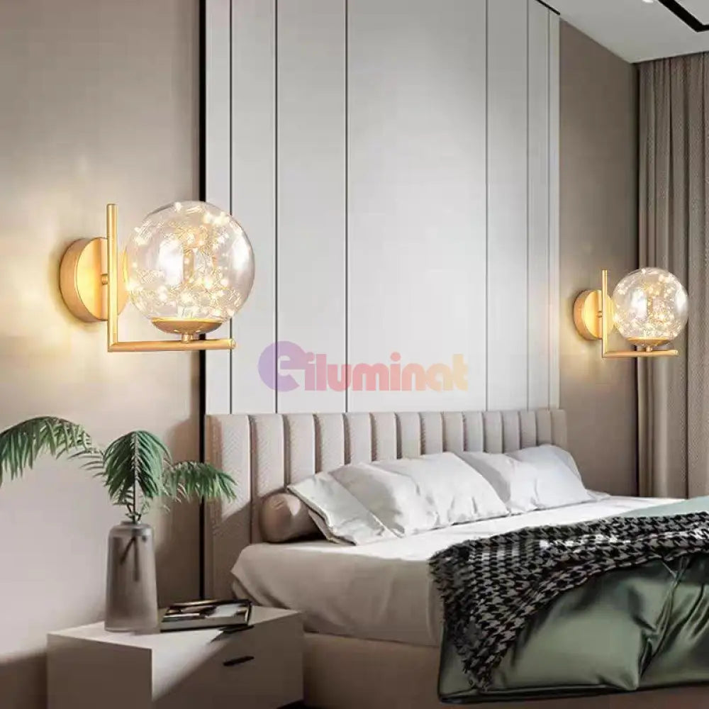 Aplica Abajur Transparent Sparkle Gold AURIE / ABAJUR / APLICA PERETE Wall Light Fixtures