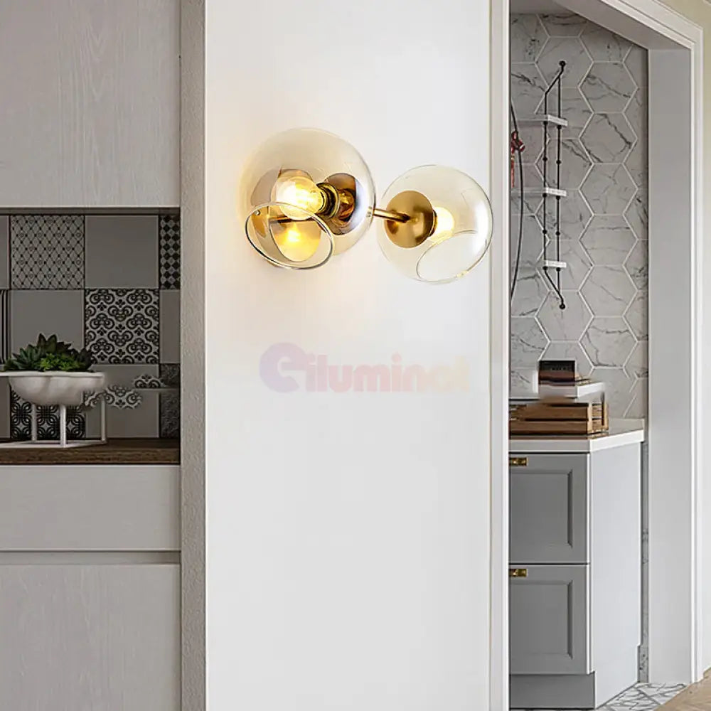 Aplica BOLLA Gold Abajur Transparent Wall Light Fixtures