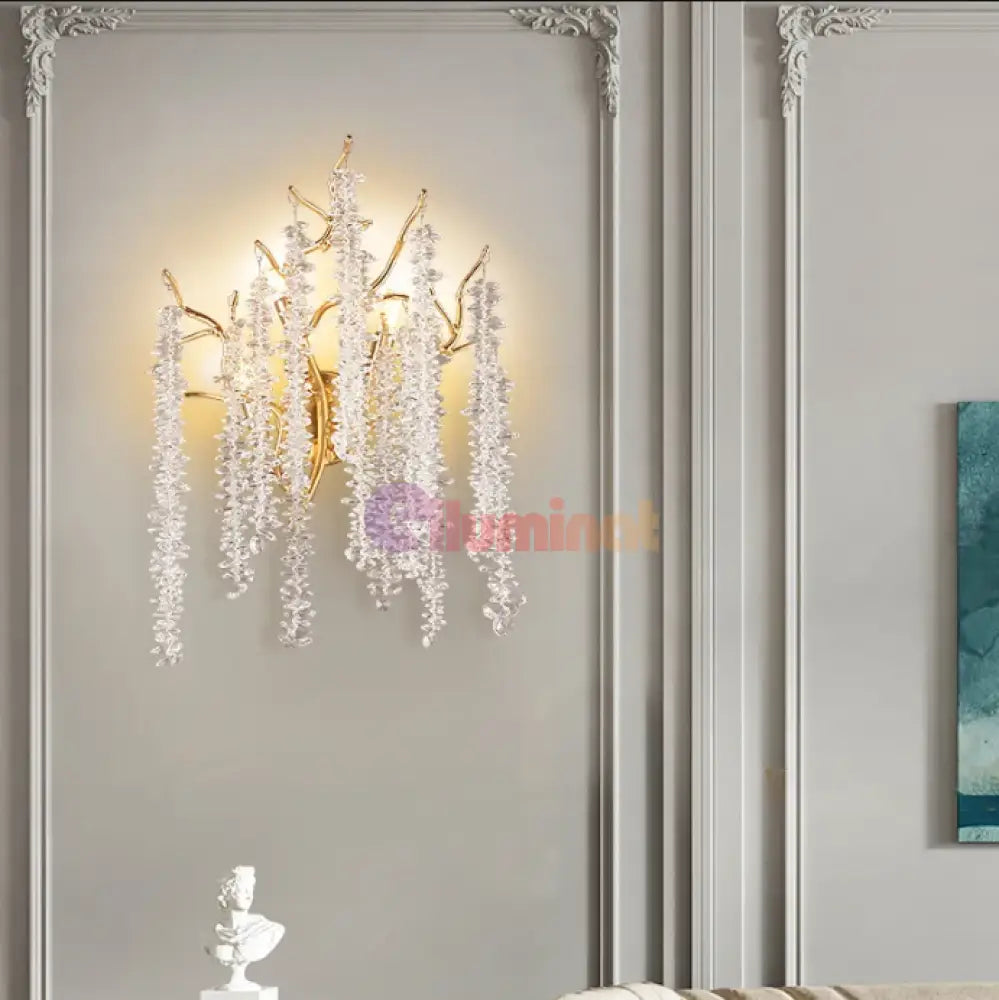 Aplica Cristal Luxury Golden Willow Wall Light Fixtures