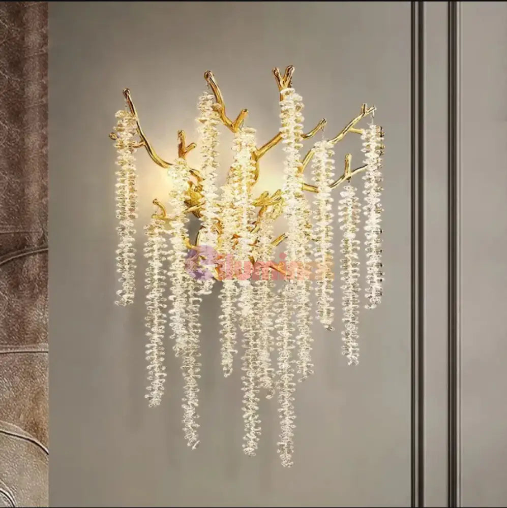 Aplica Cristal Luxury Golden Willow Wall Light Fixtures