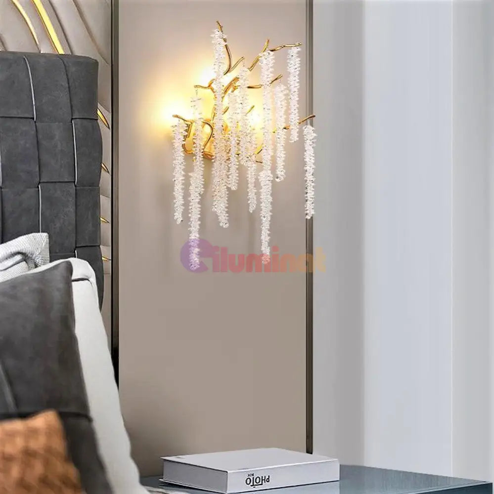 Aplica Cristal Luxury Golden Willow Wall Light Fixtures