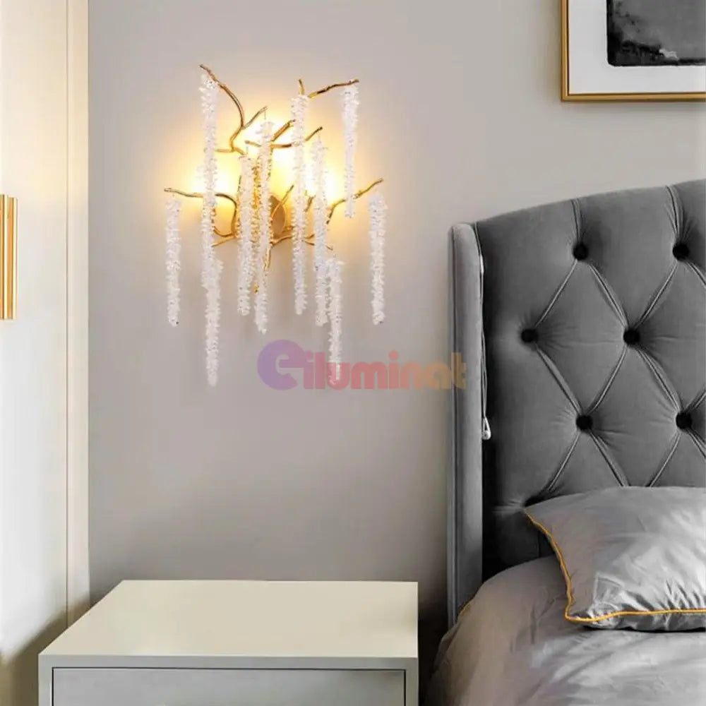 Aplica Cristal Luxury Golden Willow Wall Light Fixtures