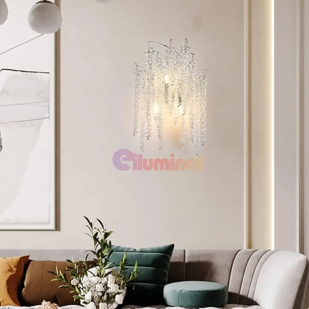 Aplica Cristal Silver Luxury Willow MINIMALIST DESIGN / ARGINTIE Wall Light Fixtures
