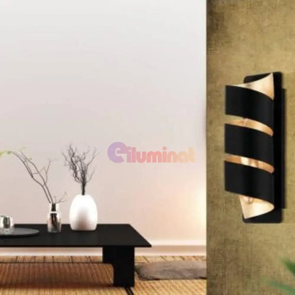 Aplica LED 40W ELIZONDO NEGRU + AURIU NEGRU + AURIU / APLICA PERETE / MINIMALIST DESIGN Wall Light Fixtures
