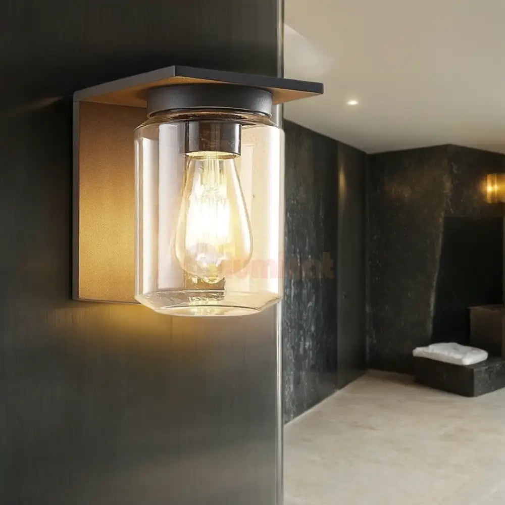 Aplica Exterior 1x27 Neagra cu Senzor APLICA PERETE / NEAGRA Wall Light Fixtures