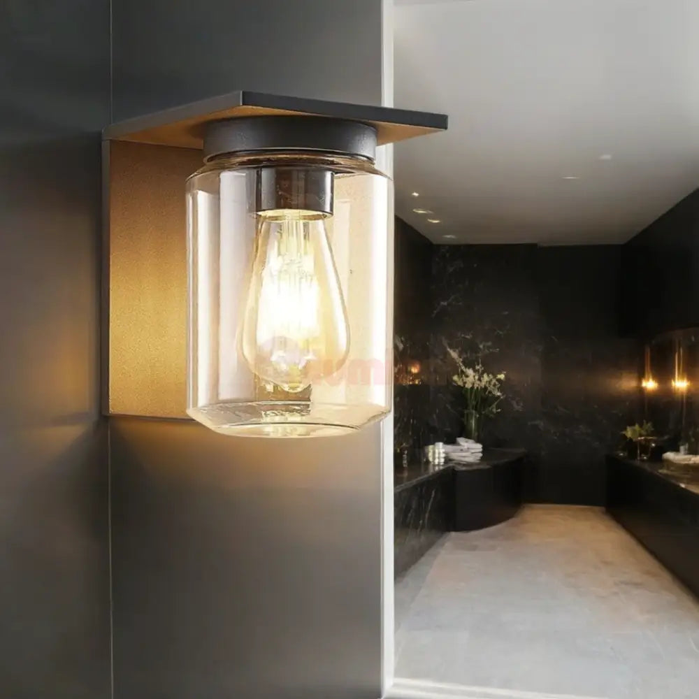 Aplica Exterior 1x27 Neagra cu Senzor APLICA PERETE / NEAGRA Wall Light Fixtures