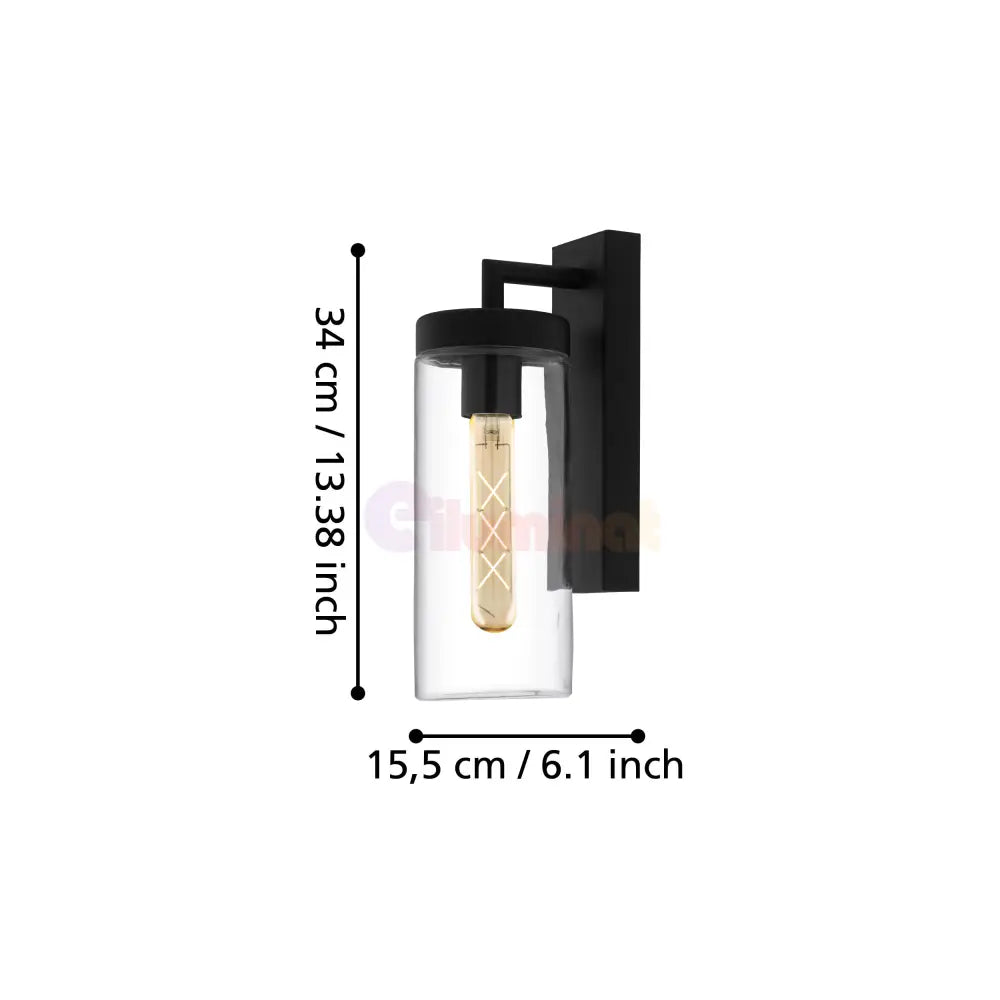 Aplica Exterior BOVOLONE Black Eglo NEAGRA / APLICA PERETE Wall Light Fixtures
