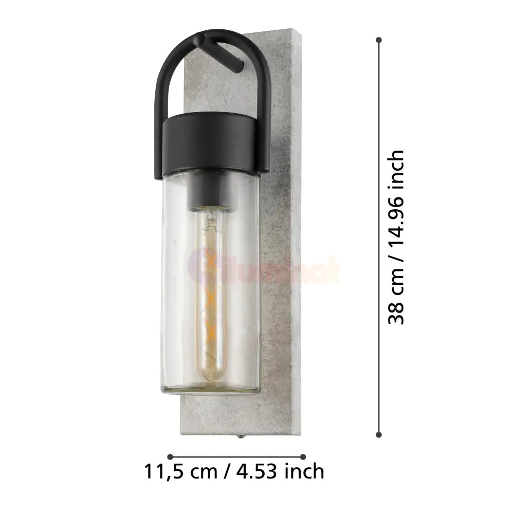 Aplica Exterior CARRARO Black & Grey 38CM Eglo Wall Light Fixtures