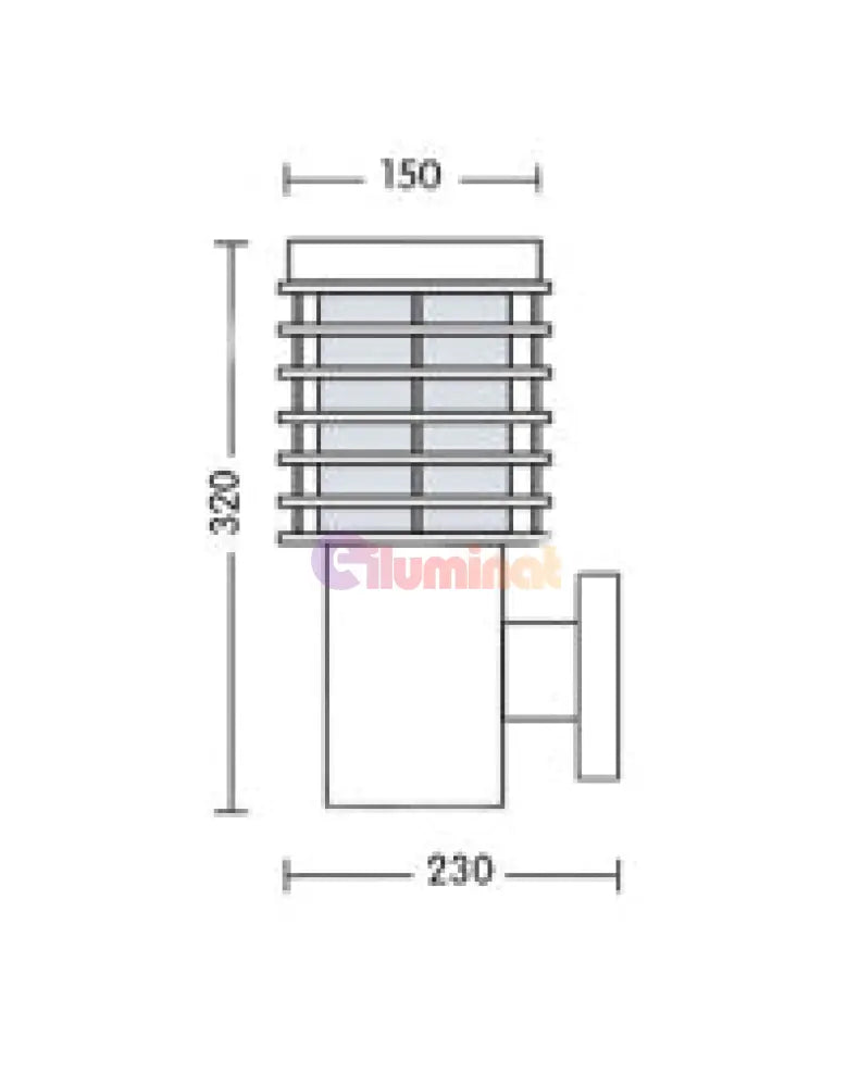 Aplica Exterior Neagra Palmiye-2 Lighting