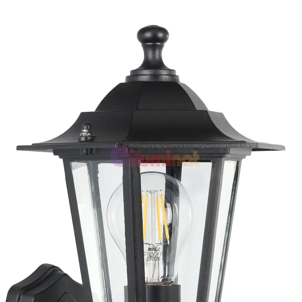 Aplica Exterior Tip Felinar cu Senzor LATERNA 4 Black 36CM NEAGRA / APLICA PERETE Wall Light Fixtures