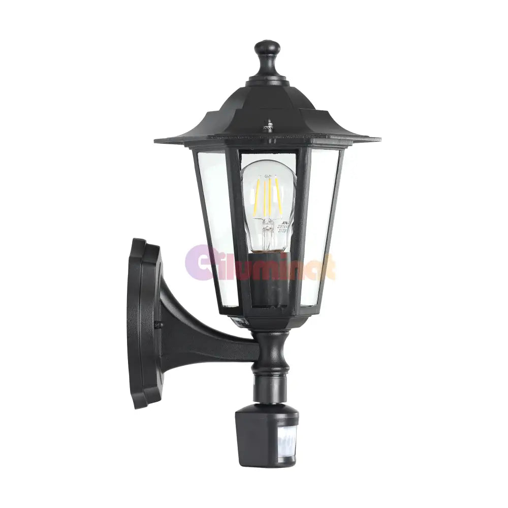 Aplica Exterior Tip Felinar cu Senzor LATERNA 4 Black 36CM NEAGRA / APLICA PERETE Wall Light Fixtures