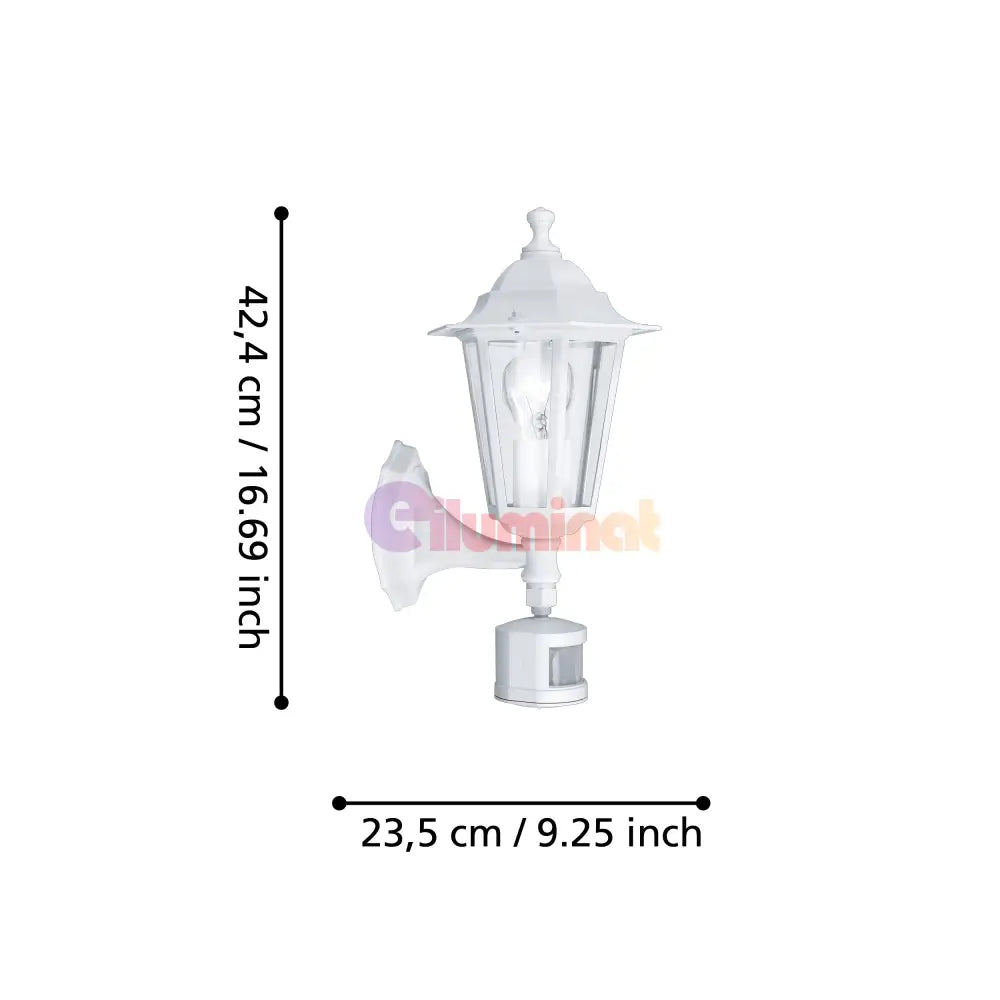 Aplica Exterior Tip Felinar cu Senzor LATERNA 5 White ALBA / APLICA PERETE Wall Light Fixtures