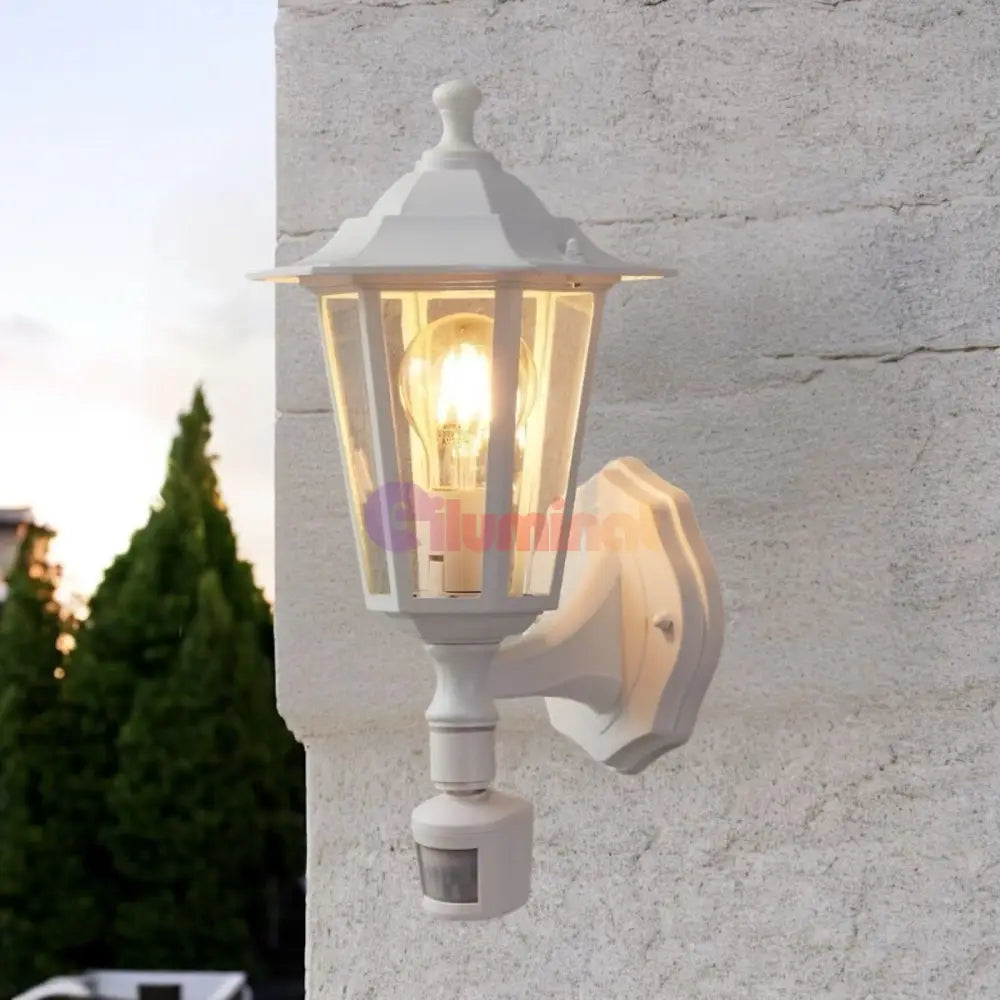 Aplica Exterior Tip Felinar cu Senzor LATERNA 5 White ALBA / APLICA PERETE Wall Light Fixtures