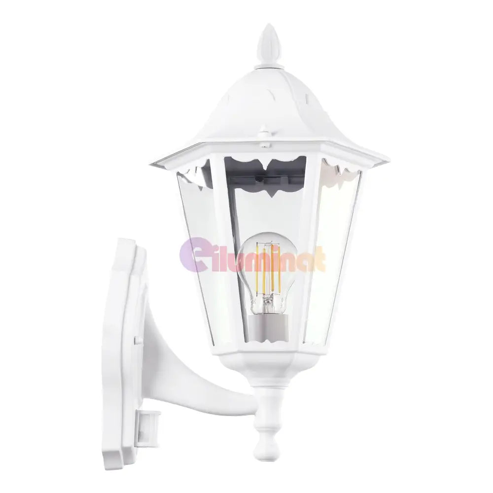 Aplica Exterior Tip Felinar cu Senzor NAVEDO White ALBA / APLICA PERETE Wall Light Fixtures