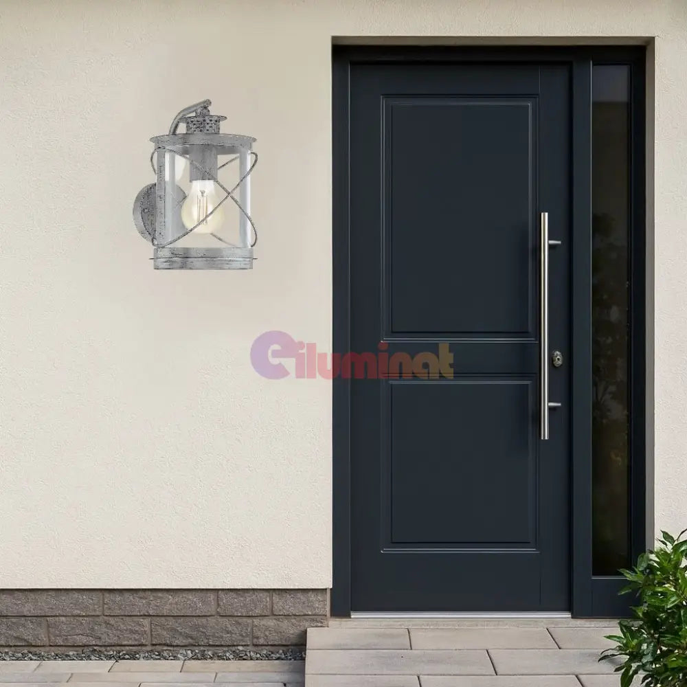 Aplica Exterior Tip Felinar HILBURN 1 Silver ARGINTIE / APLICA PERETE Wall Light Fixtures