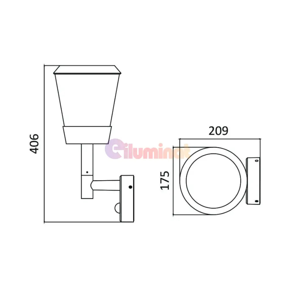 Aplica Felinar PARIS cu Senzor NEAGRA Wall Light Fixtures