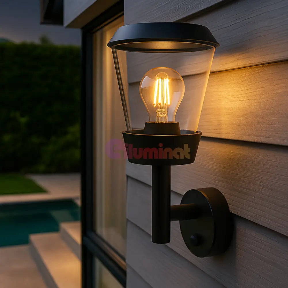 Aplica Felinar PARIS cu Senzor NEAGRA Wall Light Fixtures