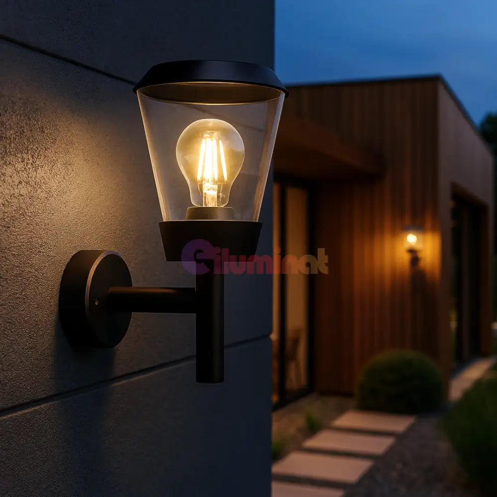 Aplica Felinar PARIS cu Senzor NEAGRA Wall Light Fixtures