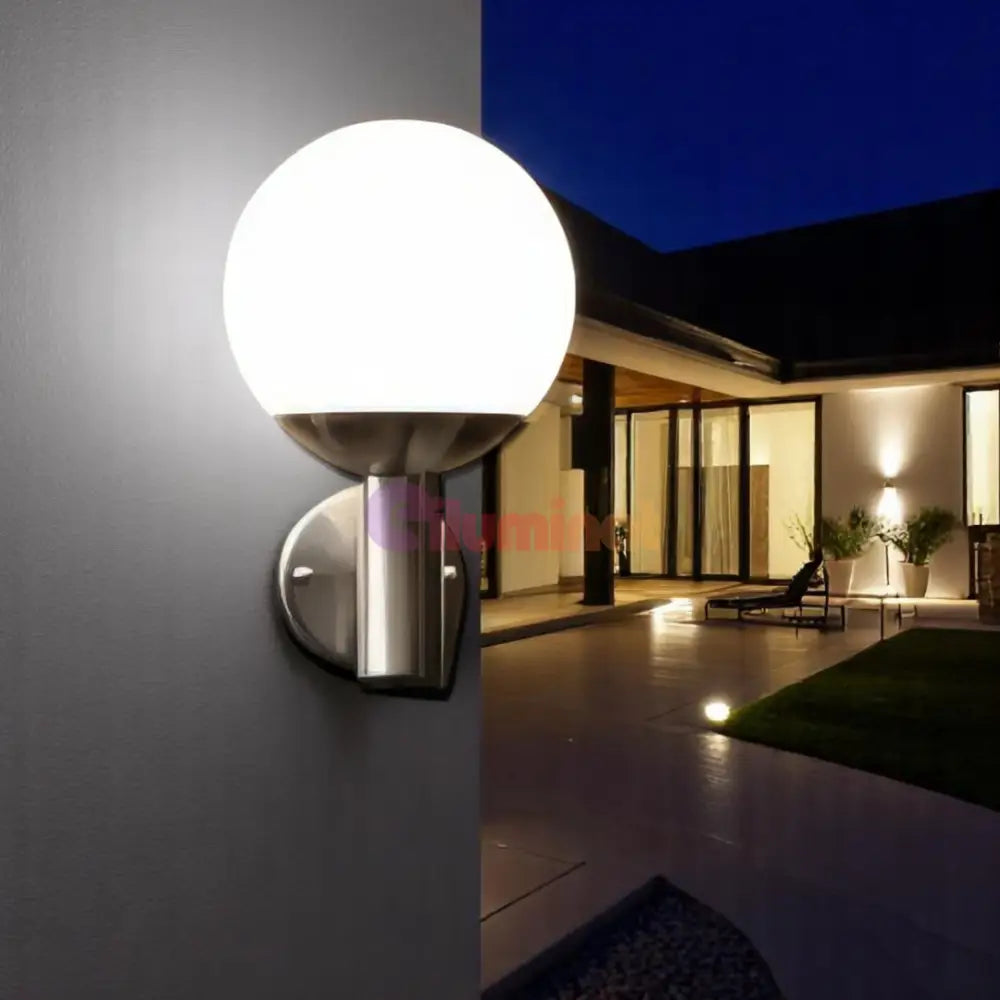 Aplica Inox De Exterior NISIA-Z LED E27 9W IP44 900265 APLICA PERETE / ARGINTIE Lighting Fixtures
