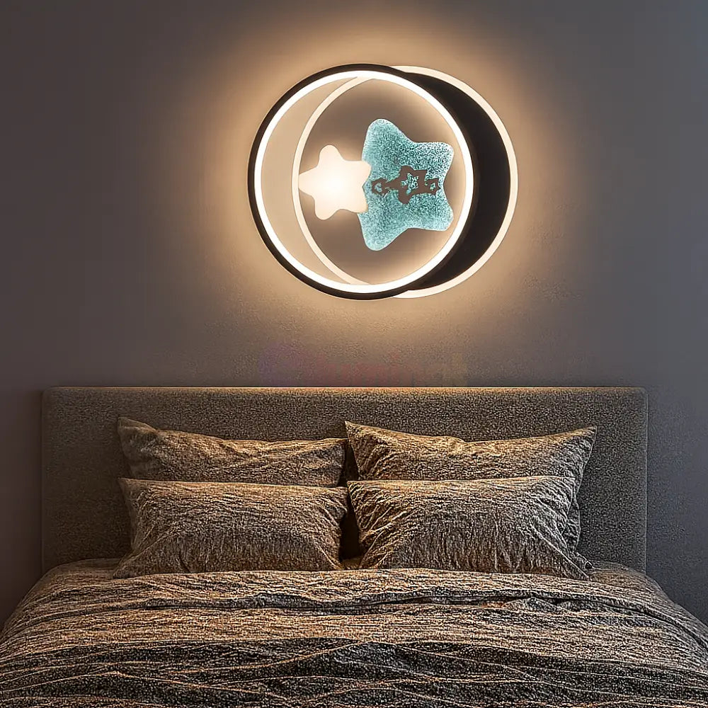 Aplica LED 102W Round STARS Echivalent 500W Telecomanda NEAGRA / APLICA PERETE / MINIMALIST DESIGN Wall Light Fixtures