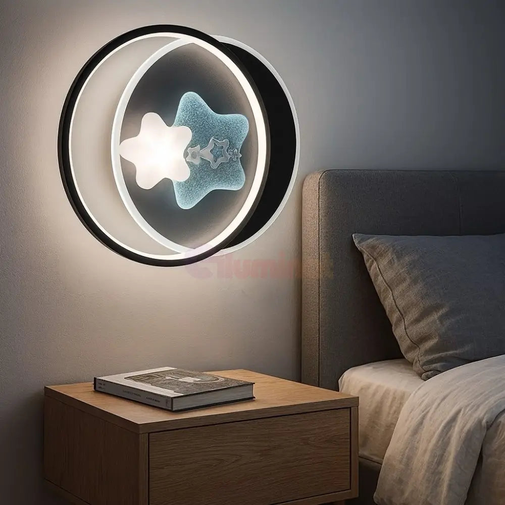 Aplica LED 102W Round STARS Echivalent 500W Telecomanda NEAGRA / APLICA PERETE / MINIMALIST DESIGN Wall Light Fixtures