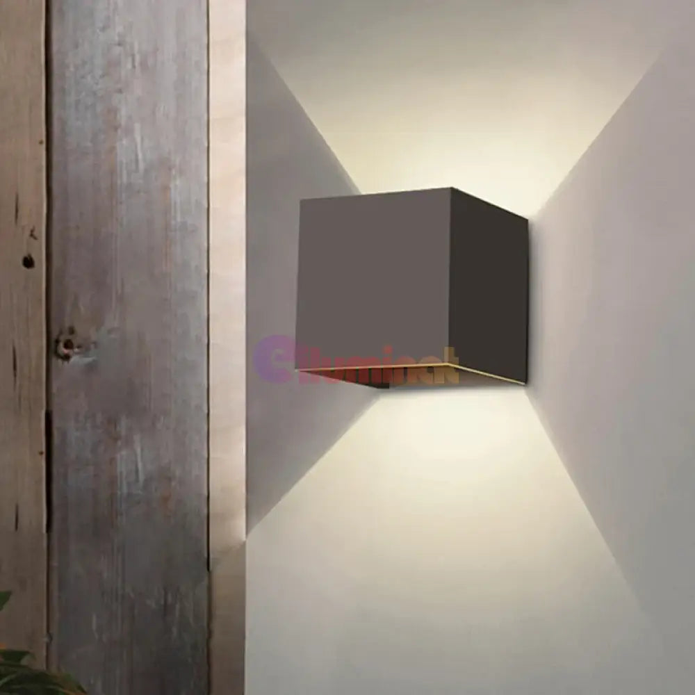 Aplica Led 10W Cube Exterior Neagra Fascicul Reglabil Wall Light Fixtures