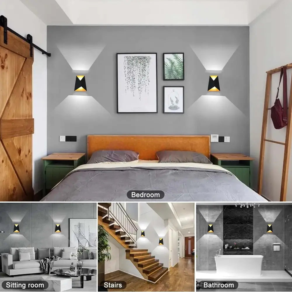 Aplica Led 10W Exterior Prisma Neagra Fy-666A/Bk + Gd Wall Light Fixtures
