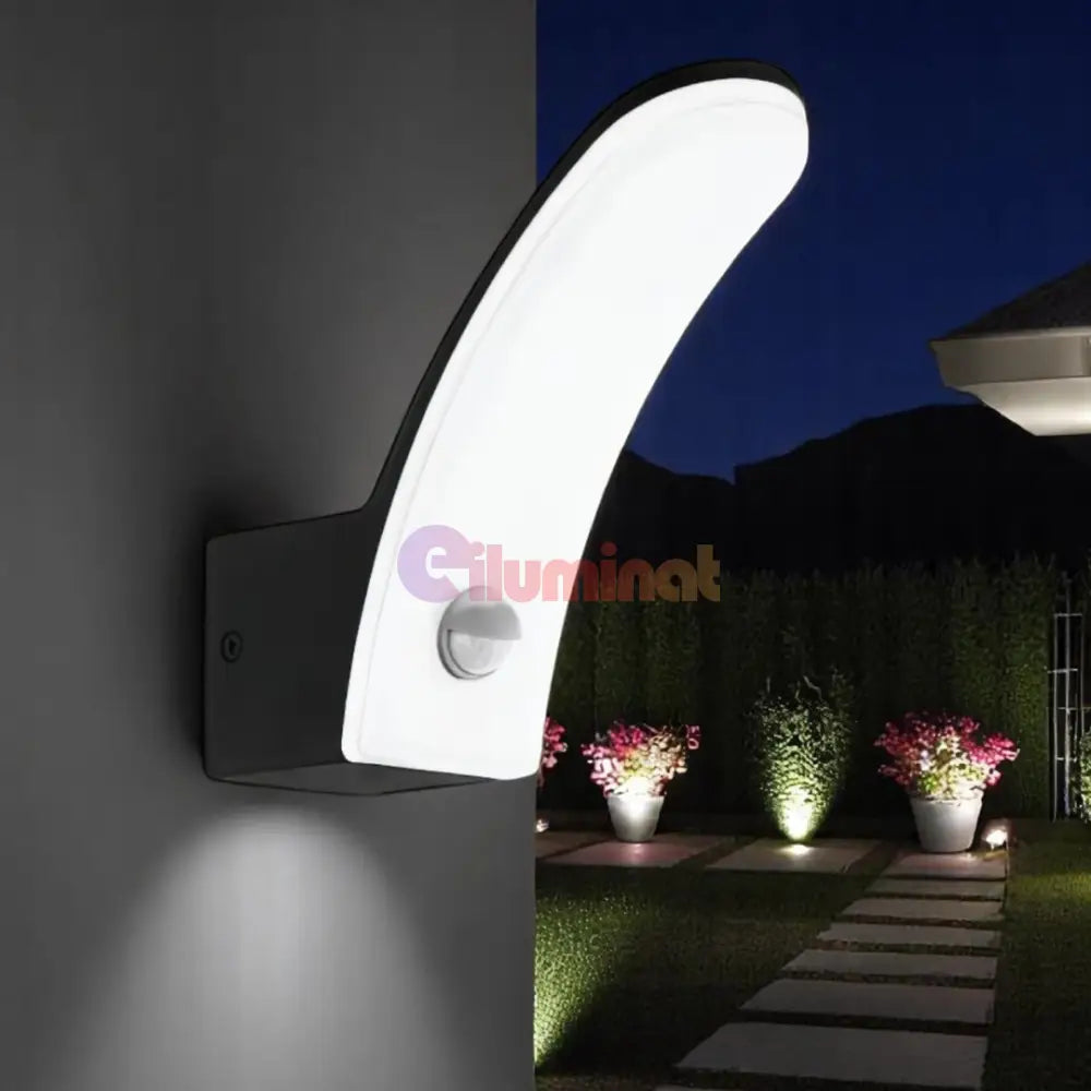 Aplica LED 11W EGLO FIUMICINO 98149 Senzor Exterior NEAGRA / ALB CALD / APLICA PERETE Wall Light Fixtures