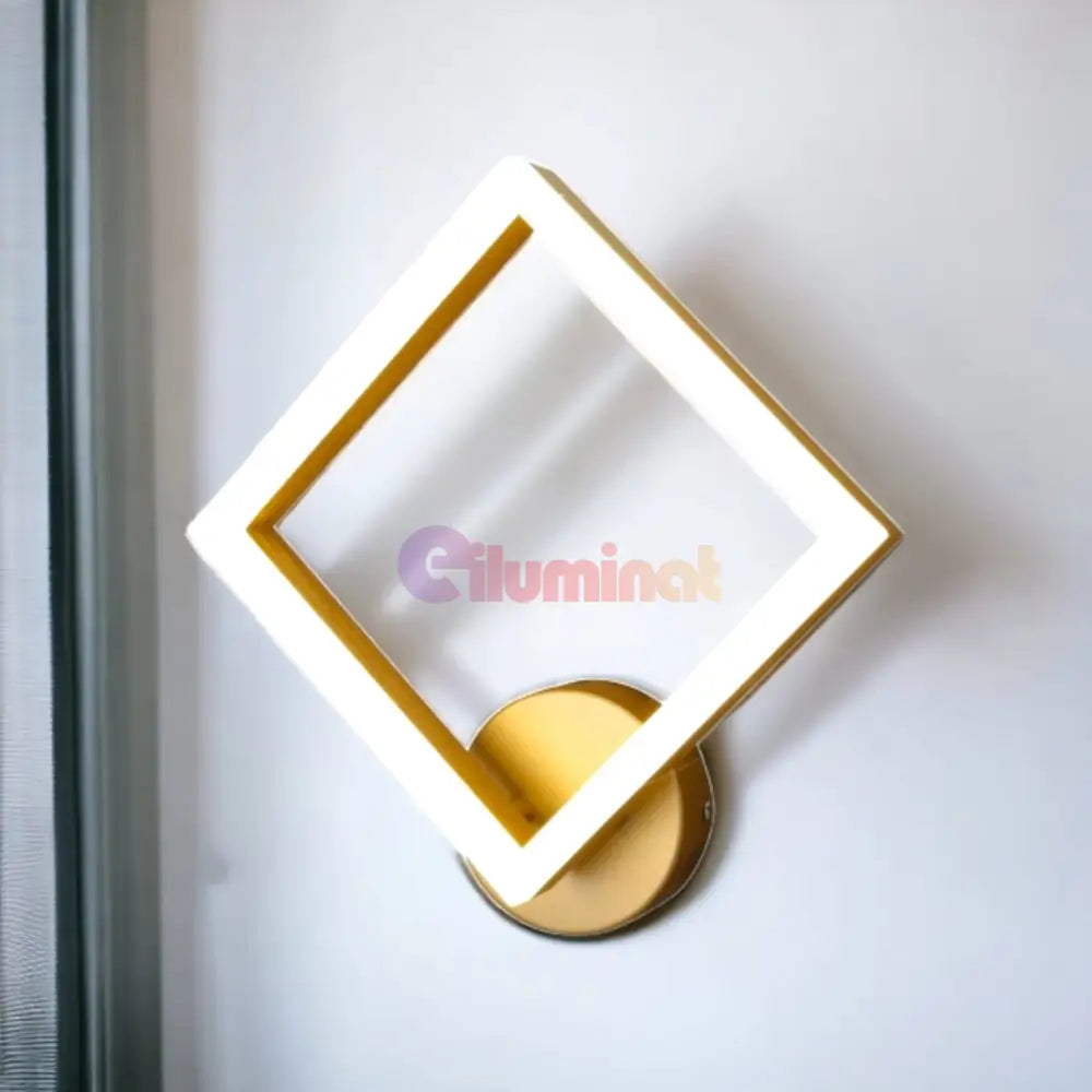 Aplica Led 15W Premium Diamond Design 3 Functii 5207 Aurie / Aplica Perete Circle Design Wall Light