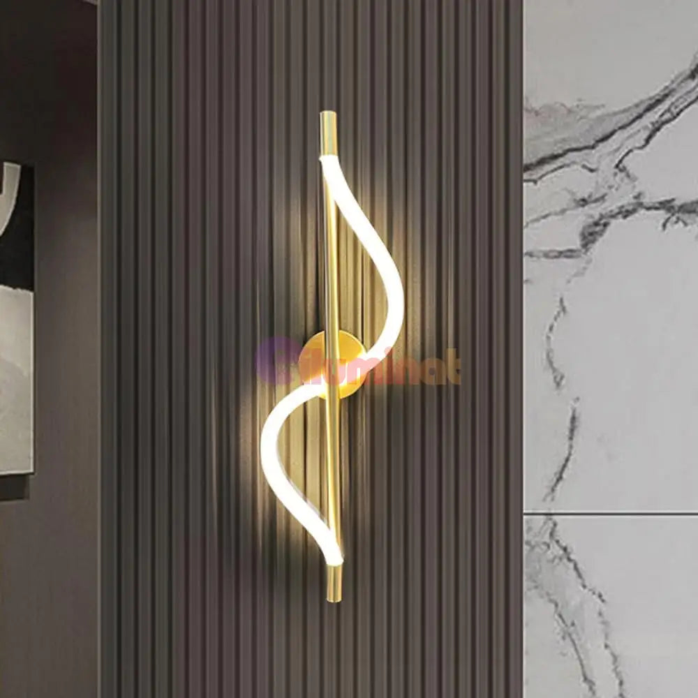 Aplica Led 16W Nordic Style Light Tube R9156/610 Gold Wall Fixtures