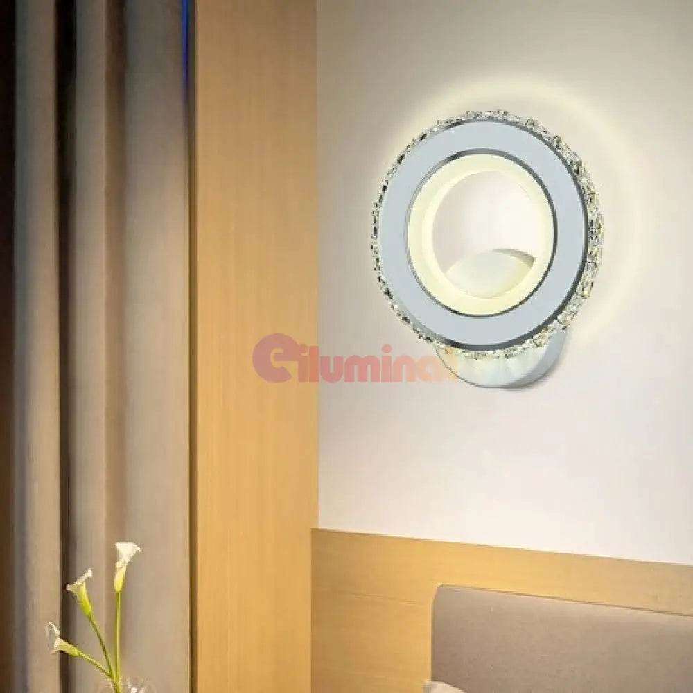 Aplica Led 18W Cristal Rotunda Alba Cristal / Alba Aplica Perete Wall Light Fixtures